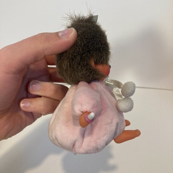 Monchhichi Monkey Bean Bag Baby Set Boy Girl Sekiguchi Doll Toy Tag Japanese - Picture 16 of 16